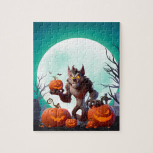 ハロウィンの人狼とかぼちゃ ジグソーパズル