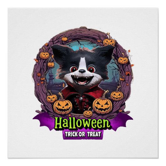 ハロウィンの仔犬のコスチューム ポスター (正面)
