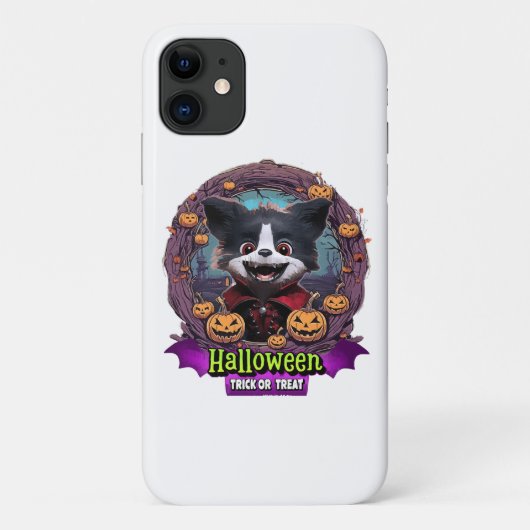 ハロウィンの仔犬のコスチューム Case-Mate iPhoneケース (裏面)