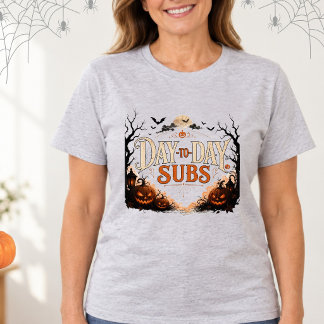 ハロウィンの代用教員のためのデイリーサブTシャツデザイン Tシャツ