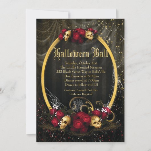 ハロウィンの仮装舞踏会の招待状 招待状 (正面)