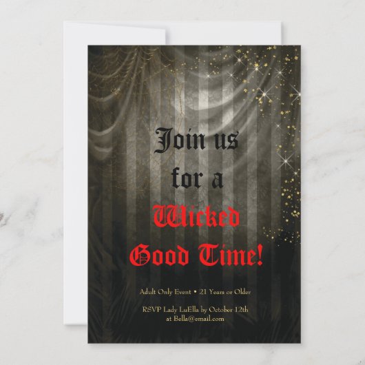 ハロウィンの仮装舞踏会の招待状 招待状 (裏面)