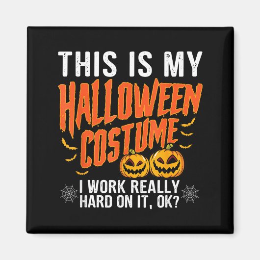 ハロウィンの仮装頑張りました Funny Halloween マグネット (正面)