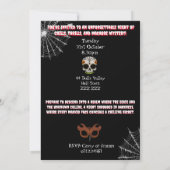 ハロウィンの仮面パーティーの変装・仮装 招待状 (裏面)