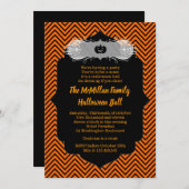 ハロウィンの仮面舞踏会の衣裳のパーティの招待状 招待状 (正面/裏面)