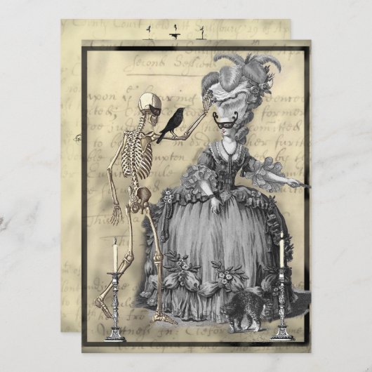 ハロウィンの仮面舞踏会 招待状 (正面/裏面)