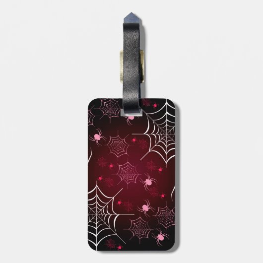 ハロウィンの休日のカスタムなレトロのくも ラゲッジタグ (裏面縦)