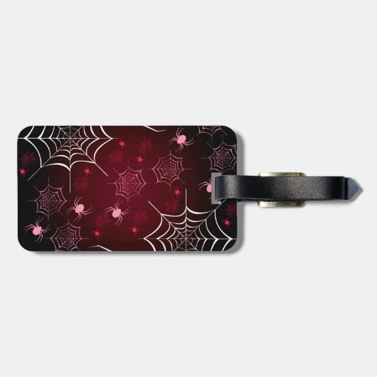 ハロウィンの休日のカスタムなレトロのくも ラゲッジタグ (裏面横)