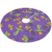 ハロウィンの休日のカスタムなレトロのフクロウ フリース ツリースカート (アングル)