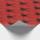 ハロウィンの休日の黒のくもはパーティーの覆いをタイルを張りました ラッピングペーパー (角)