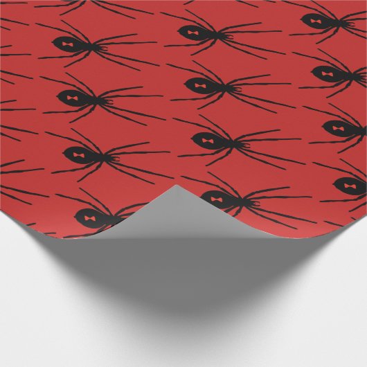 ハロウィンの休日の黒のくもはパーティーの覆いをタイルを張りました ラッピングペーパー (角)