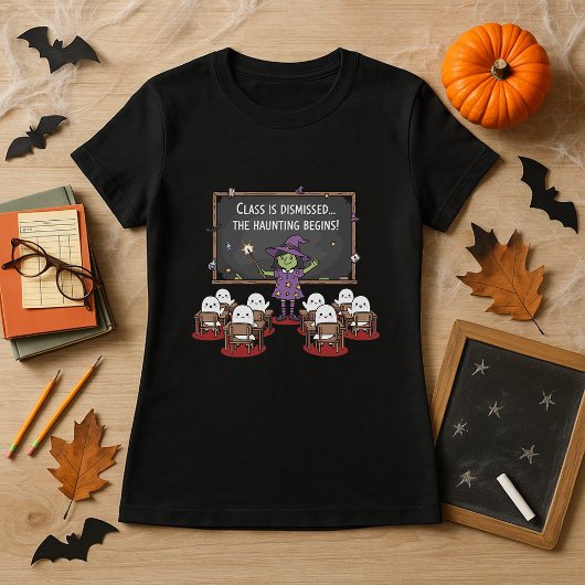 ハロウィンの先生おかしな教室終わりのTシャツ Tシャツ