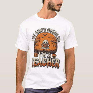 ハロウィンの先生、怖がらないよ ビンテージ風デザイン Tシャツ