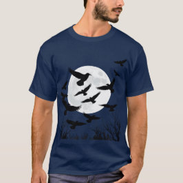 ハロウィンの先触れ:ワタリガラスが共に飛び立つ Tシャツ