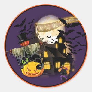 ハロウィンの全ステッカー20ラウンドセット ラウンドシール