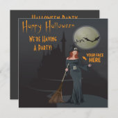 ハロウィンの写真の招待の挿入物あなた専有物顔 招待状 (正面/裏面)