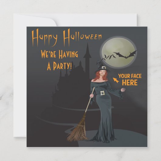 ハロウィンの写真の招待の挿入物あなた専有物顔 招待状 (正面)