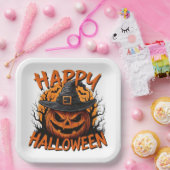 ハロウィンの収穫の影 ペーパープレート (パーティー)