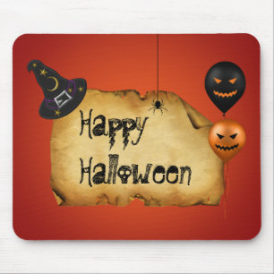 ハロウィンの古い羊皮紙の挨拶 マウスパッド