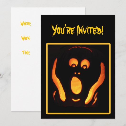ハロウィンの叫び 招待状 (正面/裏面)