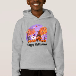 ハロウィンの可愛いノームと幽霊のイラスト入りボーイズTシャツ