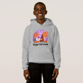 ハロウィンの可愛いノームと幽霊のイラスト入りボーイズTシャツ (正面フル)
