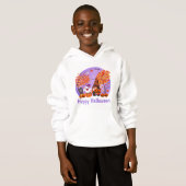 ハロウィンの可愛いノームと幽霊のイラスト入りボーイズTシャツ (正面フル)