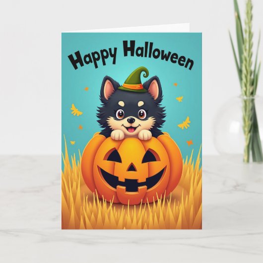ハロウィンの可愛い生き物のカード カード (正面)