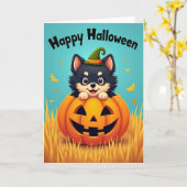 ハロウィンの可愛い生き物のカード カード (黄色い花)