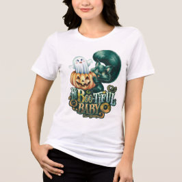 ハロウィンの可愛い赤ちゃん猫 トライブレンドTシャツ