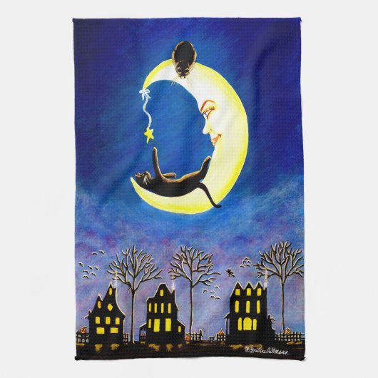 ハロウィンの台所タオル"サレムの星" キッチンタオル (縦)