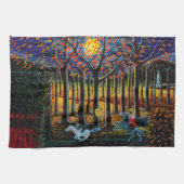 ハロウィンの台所タオル"頭のない騎手" キッチンタオル (横)