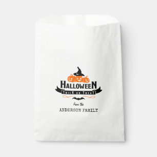 ハロウィンの名前をカスタムするのトリック・オア・トリートのカボチャ フェイバーバッグ
