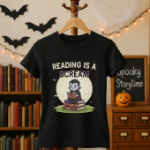 ハロウィンの図書館司書「読書は悲鳴を上げる」 Tシャツ