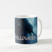 ハロウィンの地獄絵図の黒い幽霊 コーヒーマグカップ (正面右)