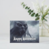 ハロウィンの地獄絵図の黒い幽霊 シーズンポストカード (スタンド正面)