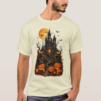 ハロウィンの城 かぼちゃ Tシャツ
