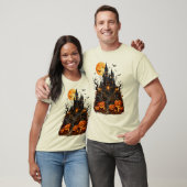 ハロウィンの城 かぼちゃ Tシャツ (ユニセックス)
