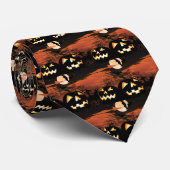 ハロウィンの墓地の背景 ネクタイ (ロール)