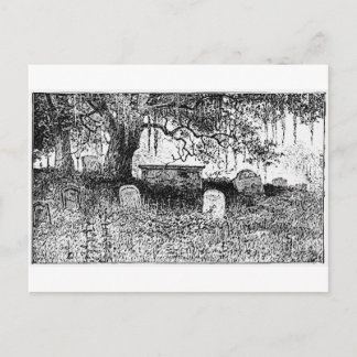 ハロウィンの墓地の風景 ポストカード