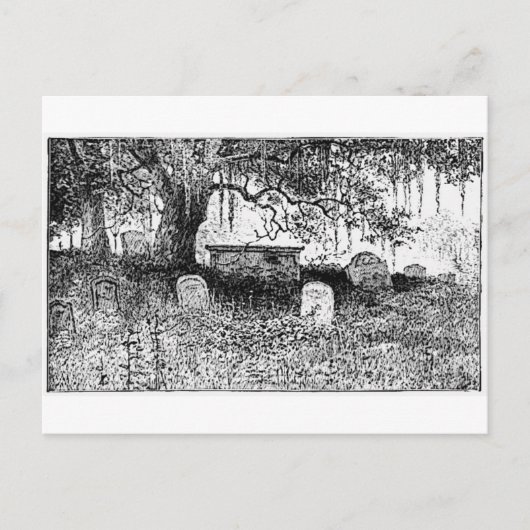 ハロウィンの墓地の風景 ポストカード (正面)