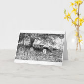 ハロウィンの墓地場面 カード (黄色い花)