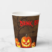 ハロウィンの墓場で怖くて食べたり飲んだり 紙コップ (正面)