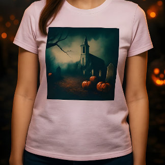 ハロウィンの墓場をイメージしたホラーなヴィンテージ+レトロデザイン トライブレンドTシャツ