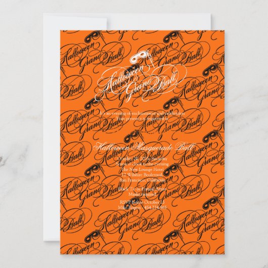 ハロウィンの壮大な球 招待状 (正面)
