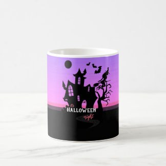 ハロウィンの夕焼けの夜 魔女とコウモリに取り憑かれた家 コーヒーマグカップ