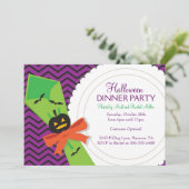 ハロウィンの夕食のパーティの招待状 招待状 (スタンド正面)