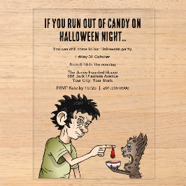 ハロウィンの夜にお菓子がなくなったら アクリル招待状