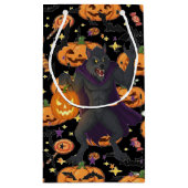 ハロウィンの夜に徘徊するオオカミの群れ スモールペーパーバッグ (裏面)