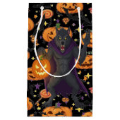 ハロウィンの夜に徘徊するオオカミの群れ スモールペーパーバッグ (正面)